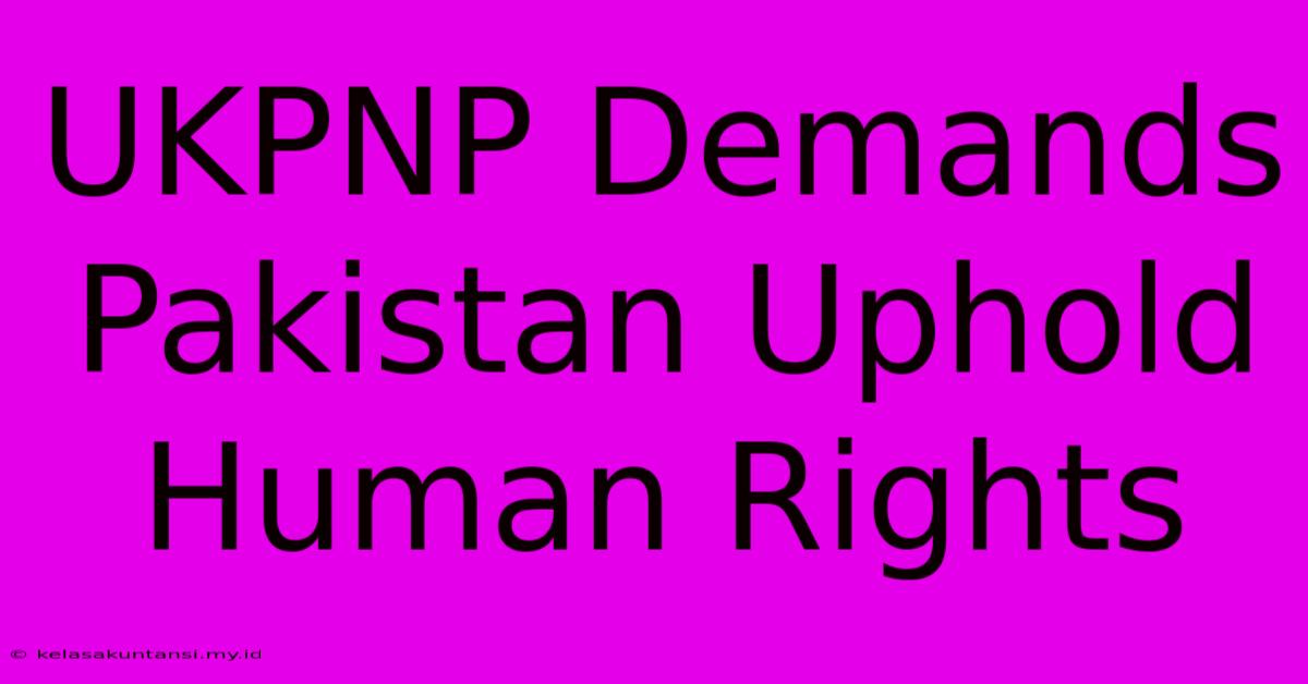 UKPNP Demands Pakistan Uphold Human Rights