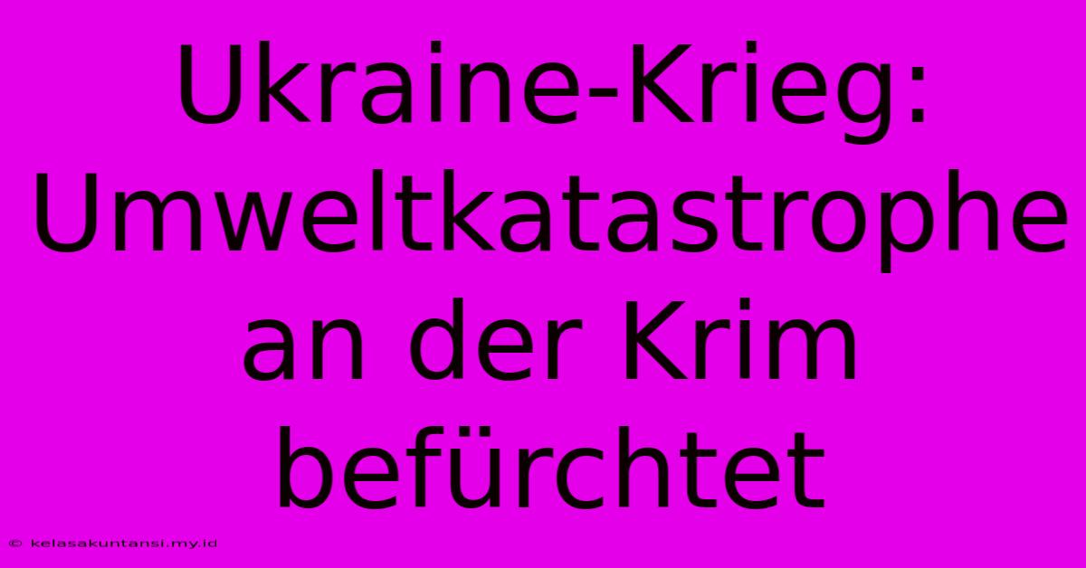 Ukraine-Krieg:  Umweltkatastrophe An Der Krim Befürchtet