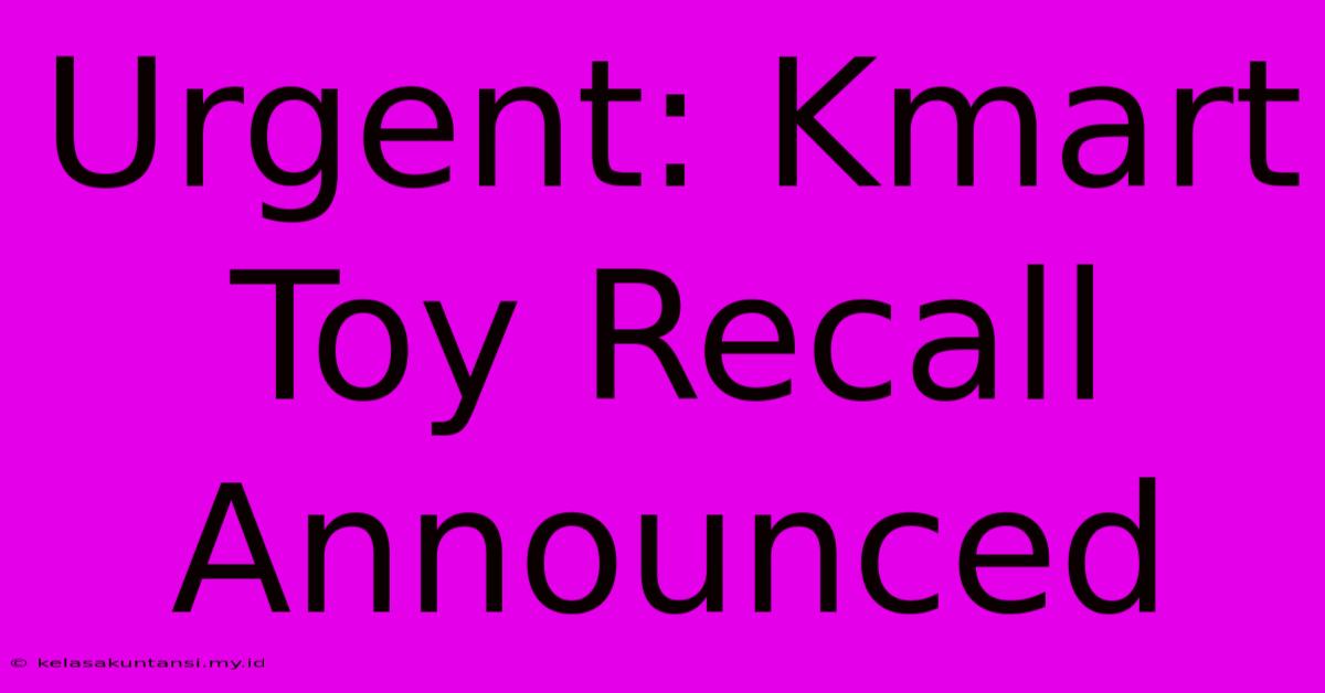 Urgent: Kmart Toy Recall Announced