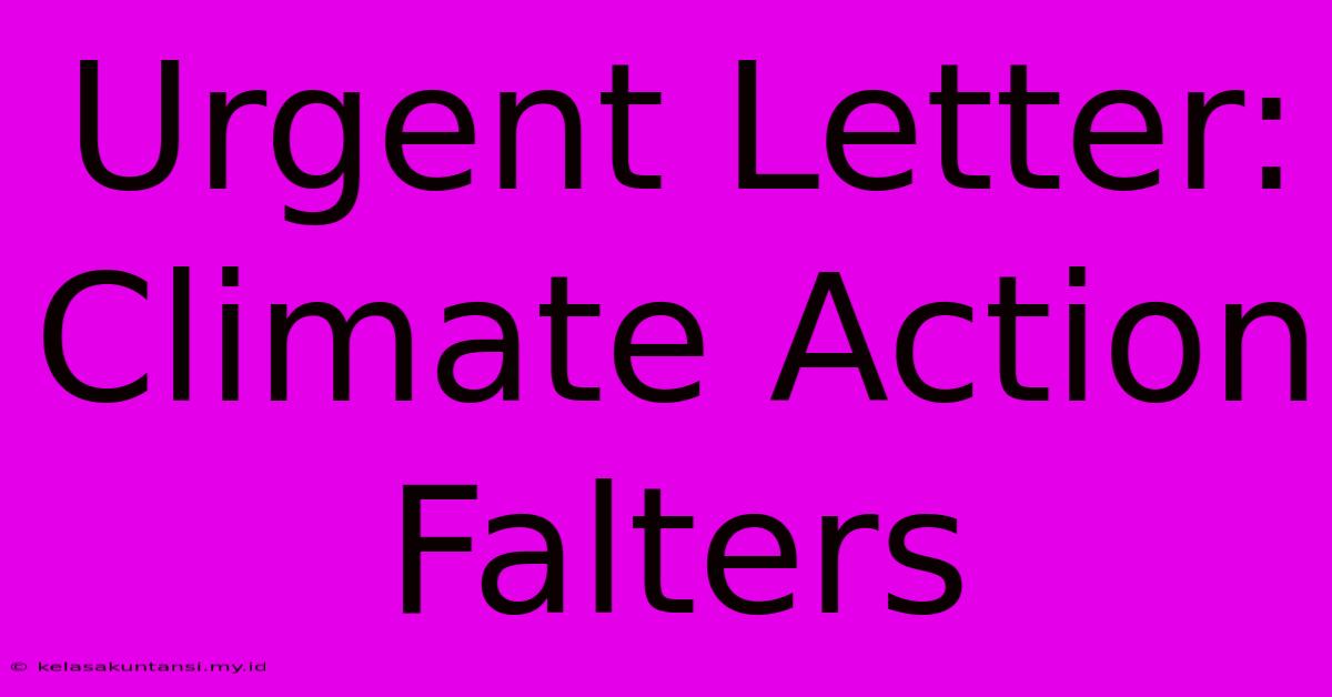 Urgent Letter: Climate Action Falters