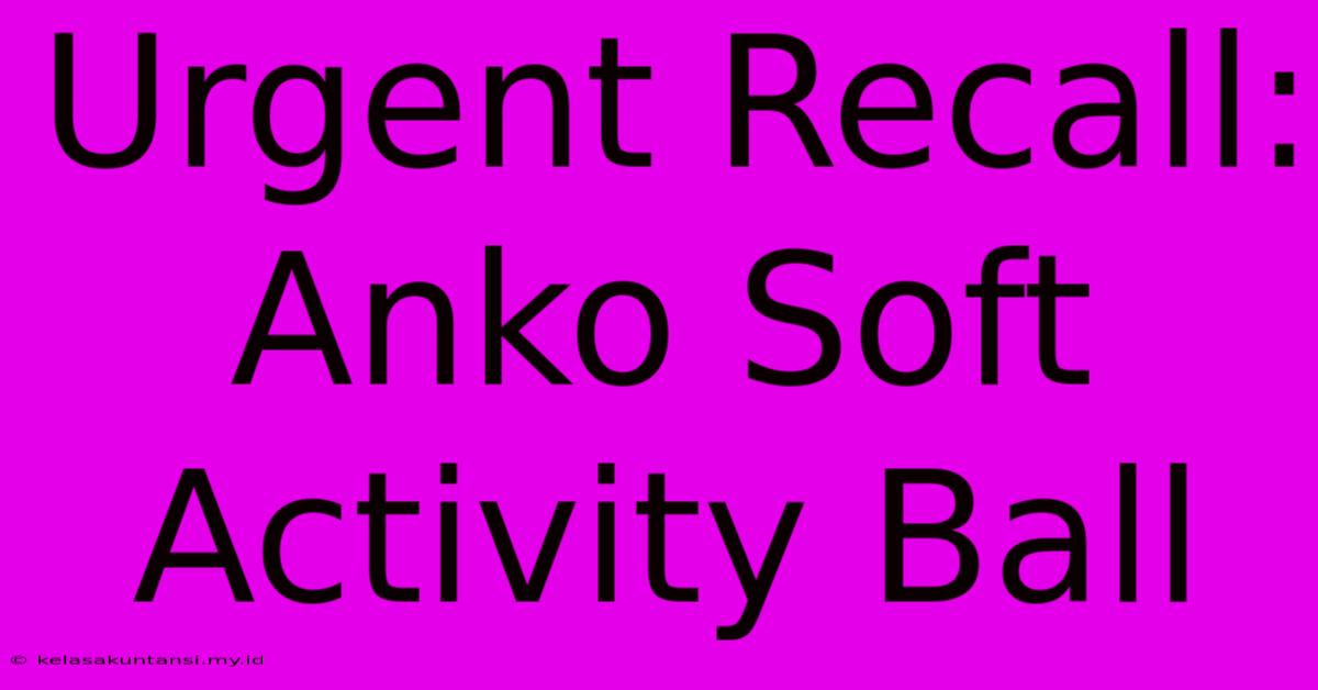 Urgent Recall: Anko Soft Activity Ball