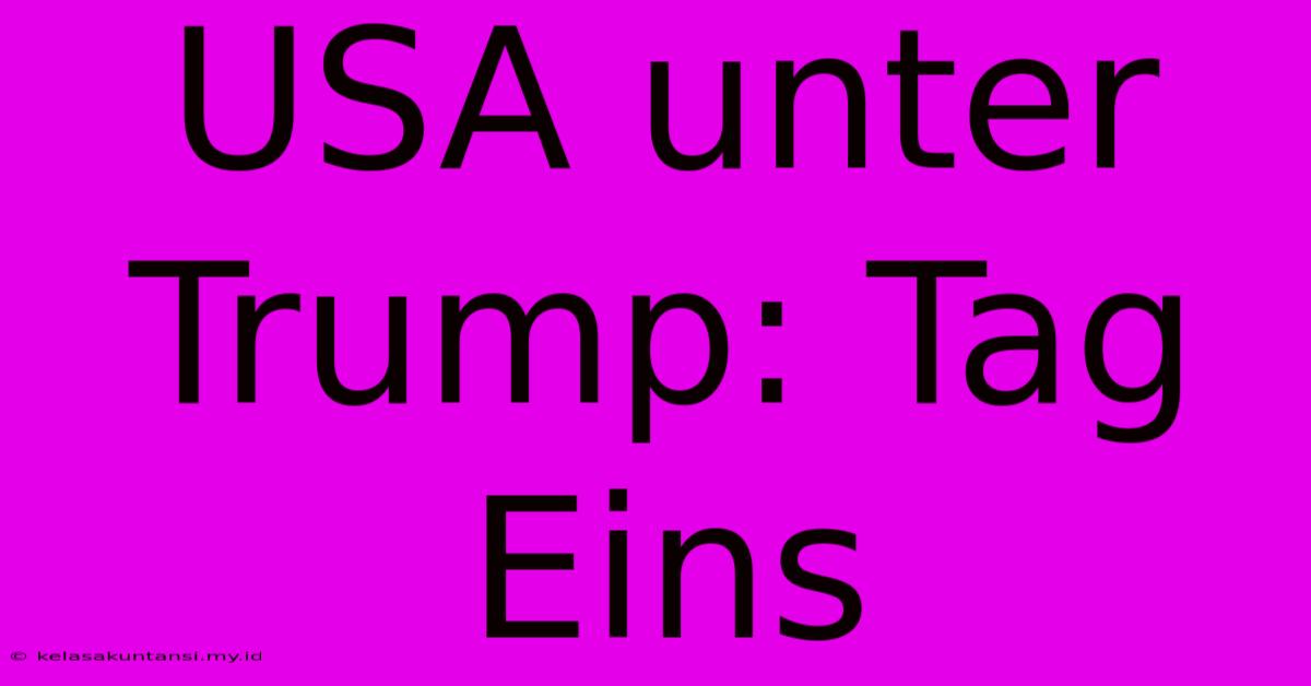 USA Unter Trump: Tag Eins