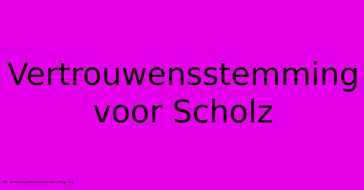 Vertrouwensstemming Voor Scholz