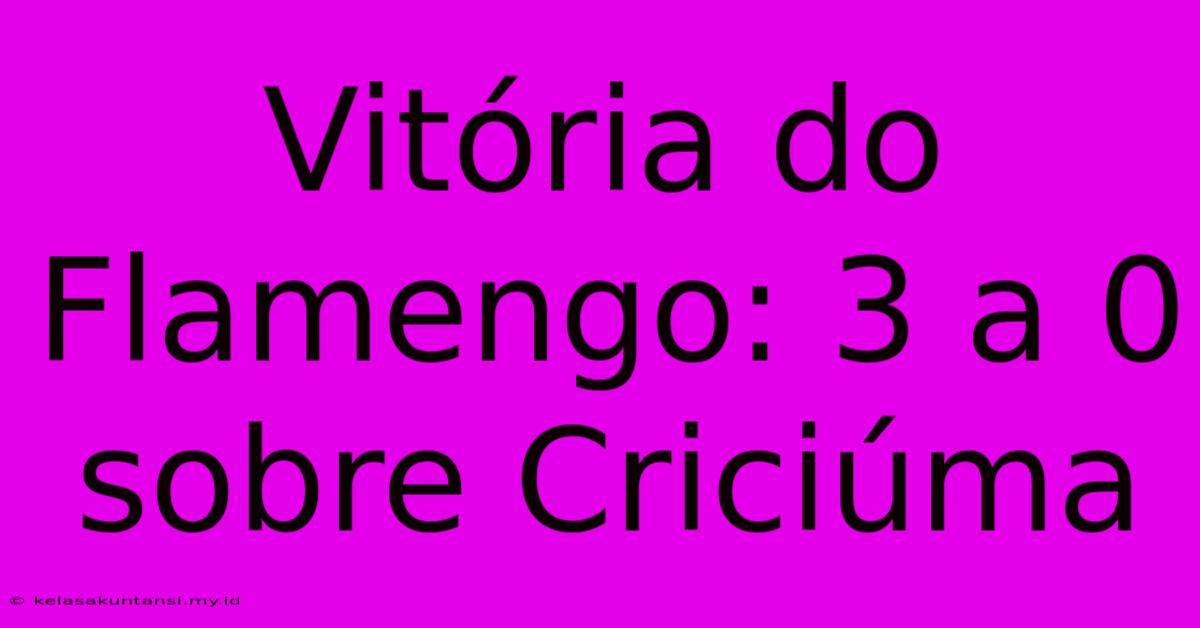 Vitória Do Flamengo: 3 A 0 Sobre Criciúma