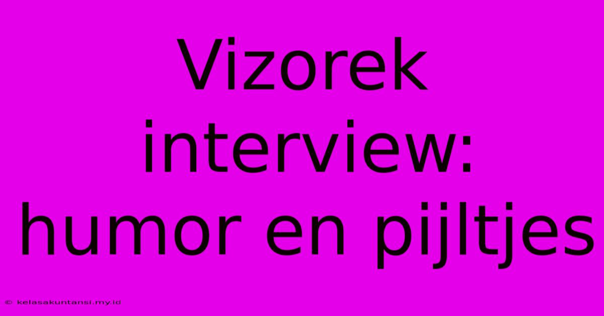 Vizorek Interview: Humor En Pijltjes