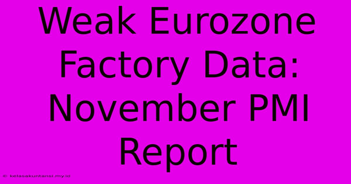 Weak Eurozone Factory Data: November PMI Report