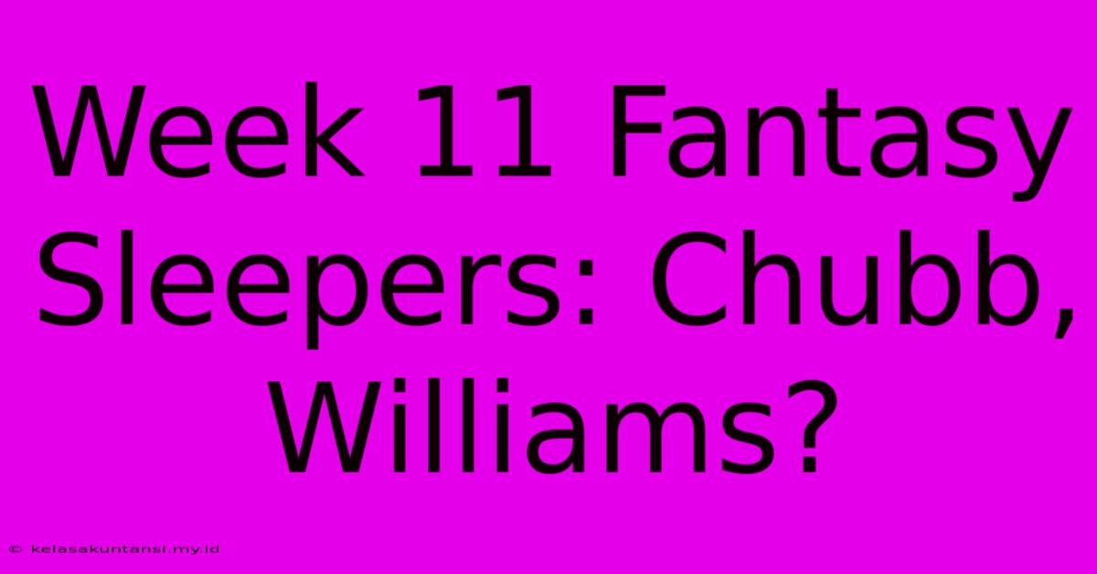 Week 11 Fantasy Sleepers: Chubb, Williams?