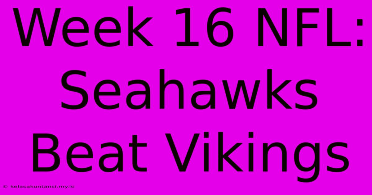 Week 16 NFL: Seahawks Beat Vikings