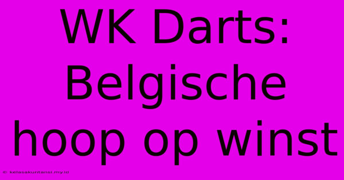 WK Darts: Belgische Hoop Op Winst