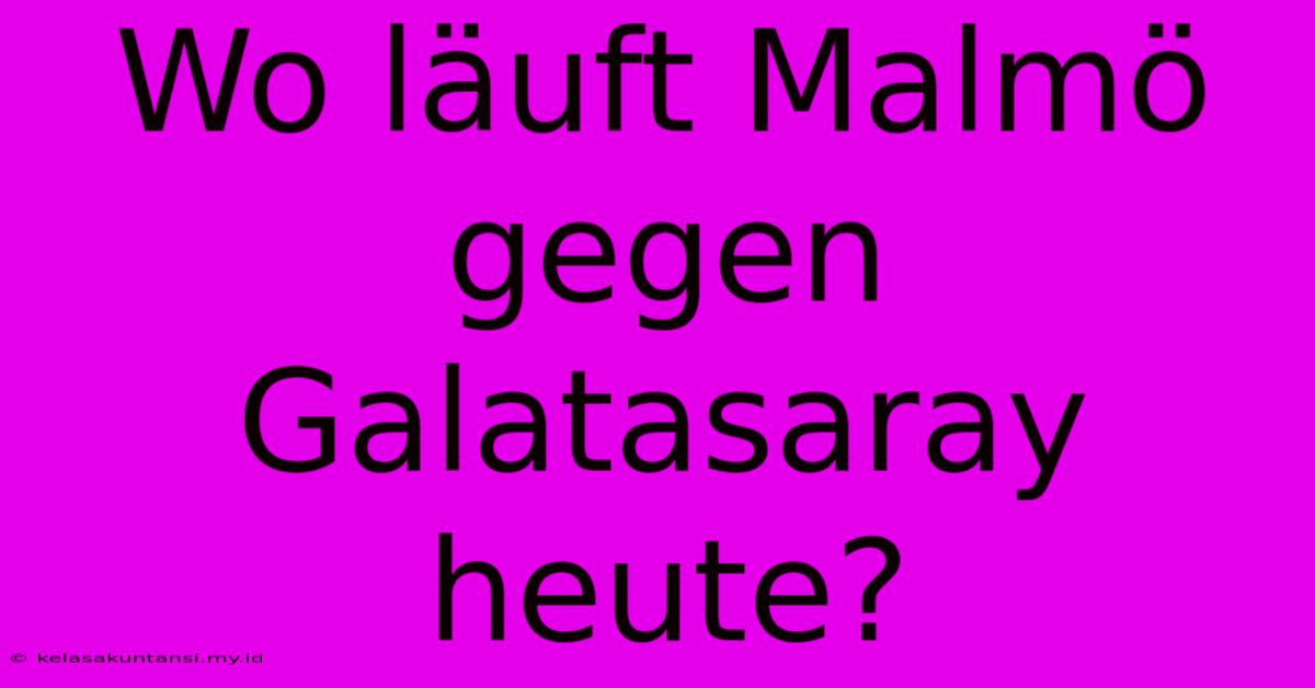 Wo Läuft Malmö Gegen Galatasaray Heute?