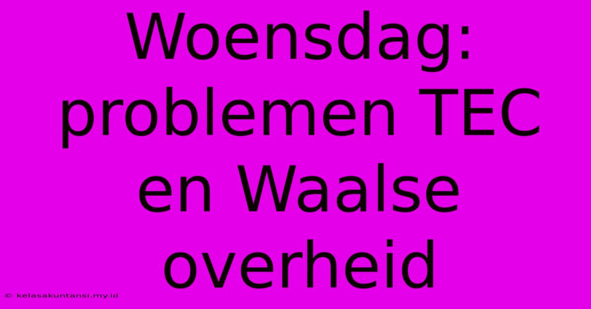 Woensdag: Problemen TEC En Waalse Overheid