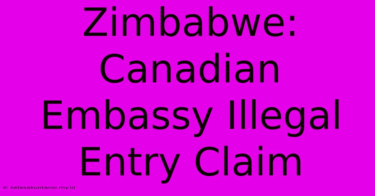 Zimbabwe: Canadian Embassy Illegal Entry Claim